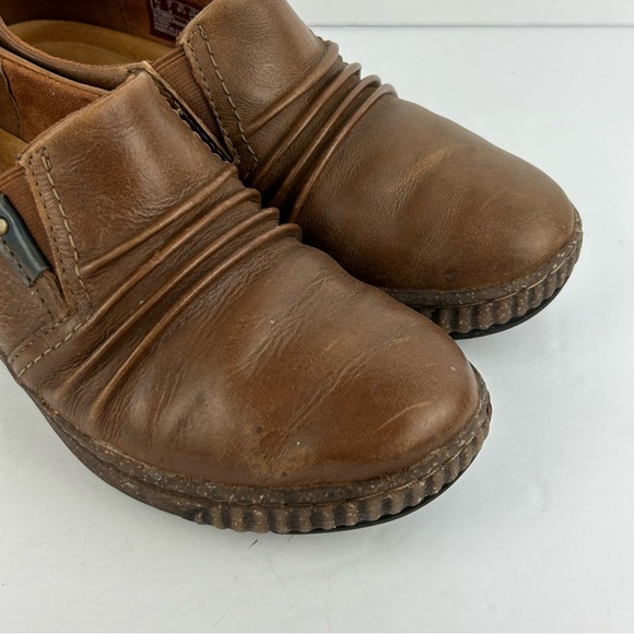 CLARKS WOMENS SHOES 7 MAGNOLIA FAYE DARK TAN LEATHER Shoes Comfort - Picture 8 of 8